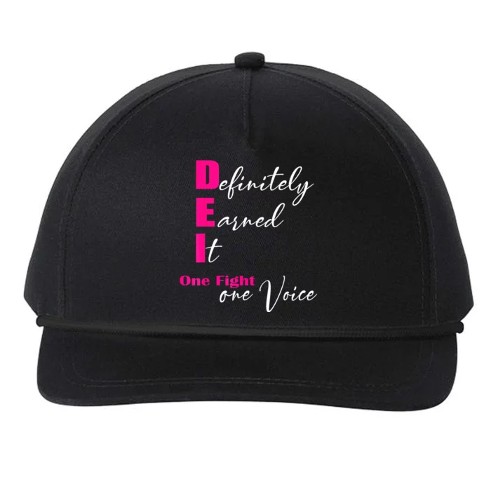 Definitely Earned It One Fight One Voice Snapback Five-Panel Rope Hat