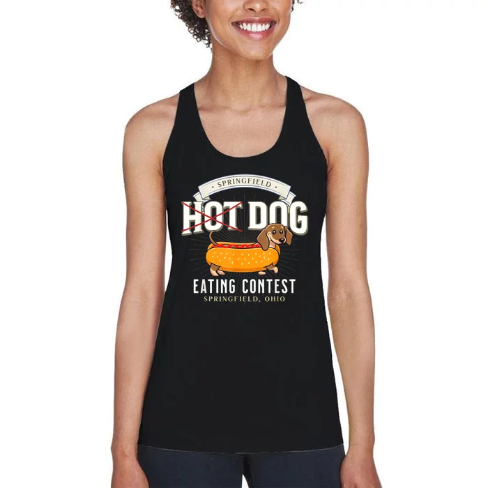 Dog Eating In Springfield Ohio Springfield Dog Cat Eating Women's Racerback Tank