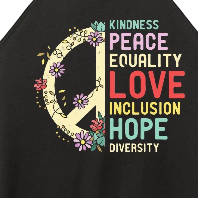 Diversity Equality Love Peace Human Rights Social Justice Women’s Perfect Tri Rocker Tank