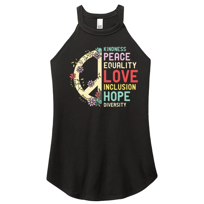 Diversity Equality Love Peace Human Rights Social Justice Women’s Perfect Tri Rocker Tank