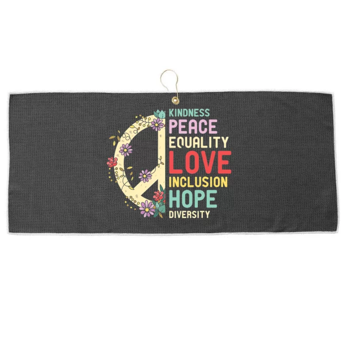 Diversity Equality Love Peace Human Rights Social Justice Large Microfiber Waffle Golf Towel