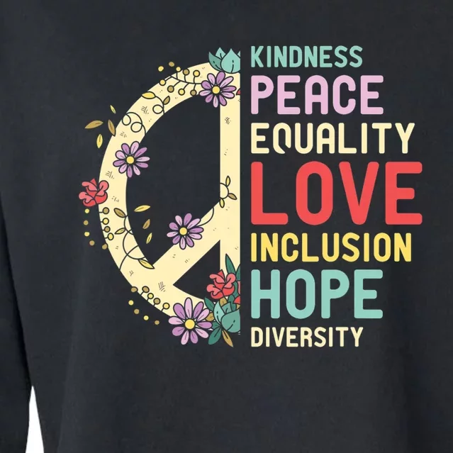 Diversity Equality Love Peace Human Rights Social Justice Cropped Pullover Crew