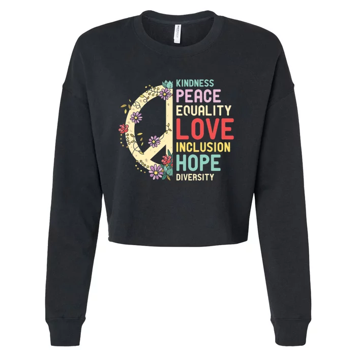 Diversity Equality Love Peace Human Rights Social Justice Cropped Pullover Crew