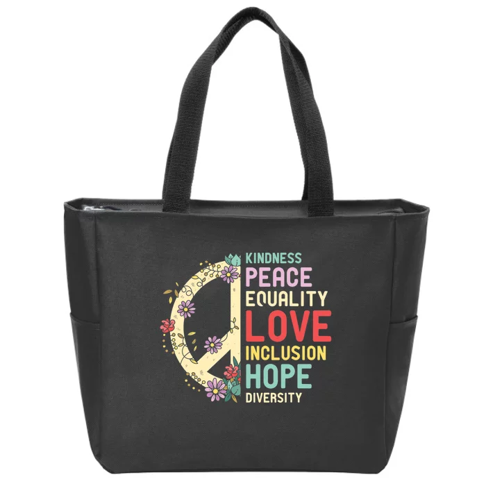 Diversity Equality Love Peace Human Rights Social Justice Zip Tote Bag