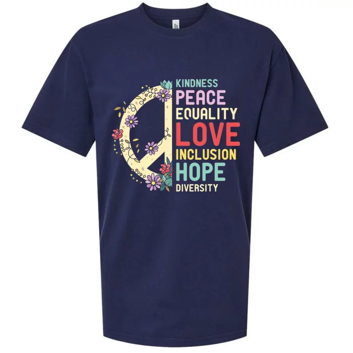 Diversity Equality Love Peace Human Rights Social Justice Sueded Cloud Jersey T-Shirt