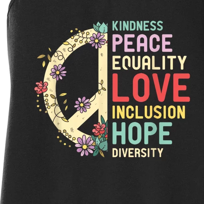 Diversity Equality Love Peace Human Rights Social Justice Women's Racerback Tank