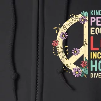 Diversity Equality Love Peace Human Rights Social Justice Full Zip Hoodie