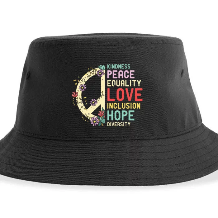 Diversity Equality Love Peace Human Rights Social Justice Sustainable Bucket Hat