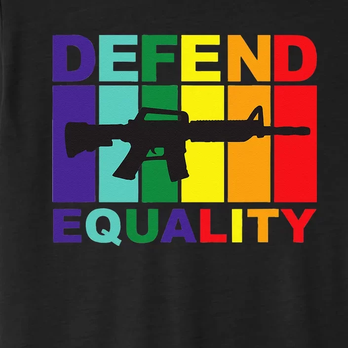 Defend Equality LGBT Gay Flag Assault Rifle ChromaSoft Performance T-Shirt