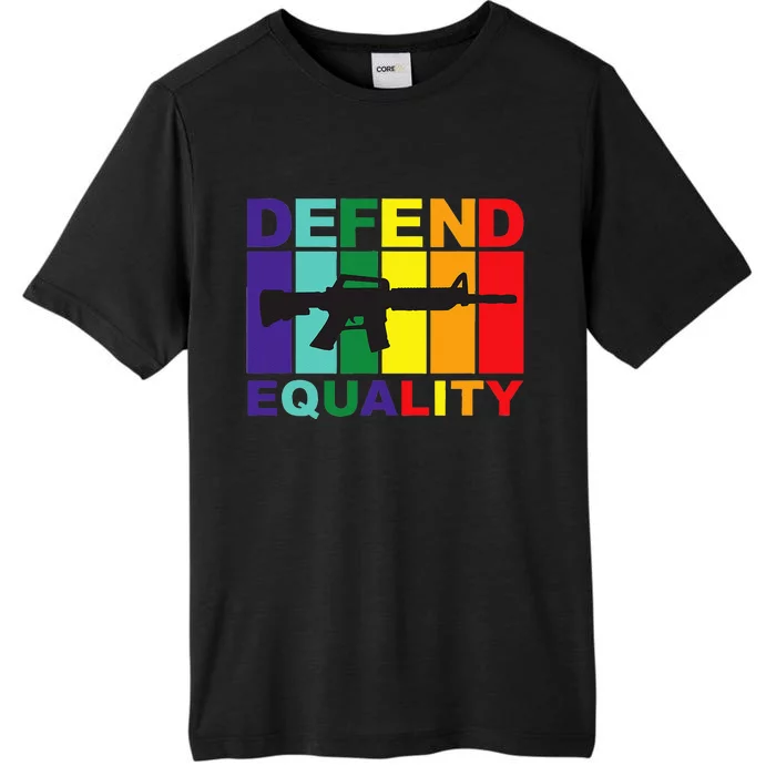 Defend Equality LGBT Gay Flag Assault Rifle ChromaSoft Performance T-Shirt