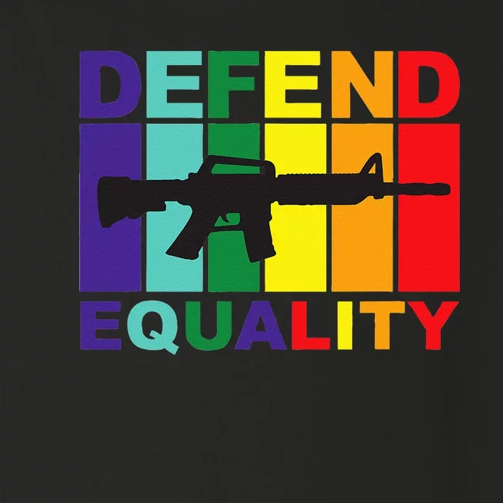 Defend Equality LGBT Gay Flag Assault Rifle Toddler Long Sleeve Shirt