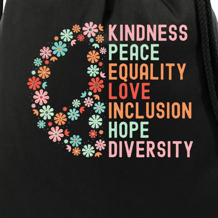 Diversity Equality Love Peace Human Rights Social Justice Drawstring Bag