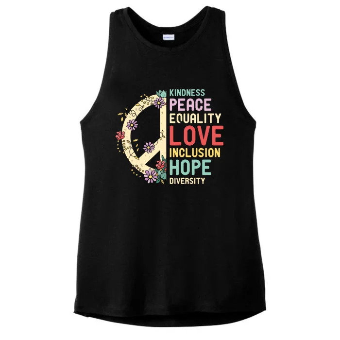 Diversity Equality Love Peace Hu Rights Social Justice Gift Ladies Tri-Blend Wicking Tank