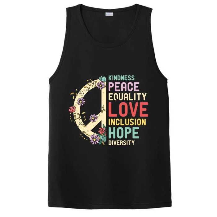 Diversity Equality Love Peace Hu Rights Social Justice Gift Performance Tank