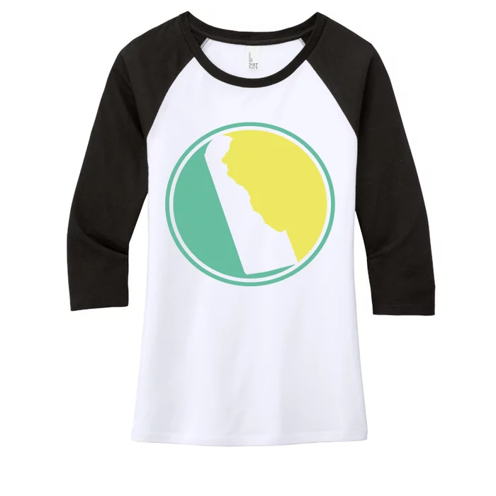 Delaware Vintage State Logo Women's Tri-Blend 3/4-Sleeve Raglan Shirt