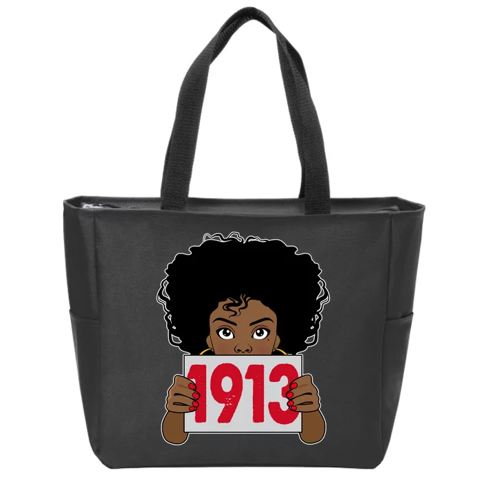 Delta 1913 Sorority Sigma Black African American Zip Tote Bag