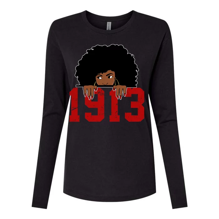 Delta Sorority DST 1913 Womens Cotton Relaxed Long Sleeve T-Shirt