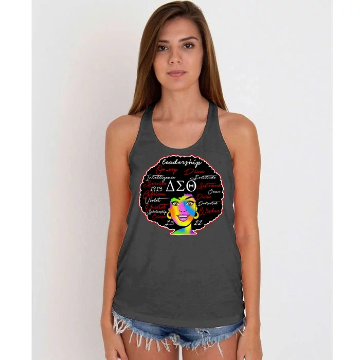 Delta Sorority Sigma Theta Paraphernal Women's Knotted Racerback Tank