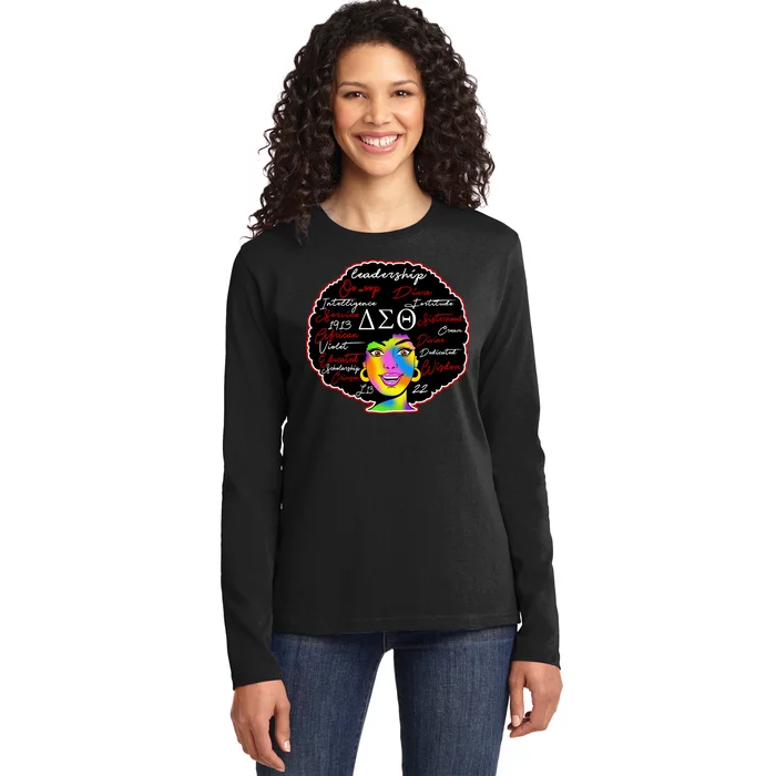 Delta Sorority Sigma Theta Paraphernal Ladies Long Sleeve Shirt