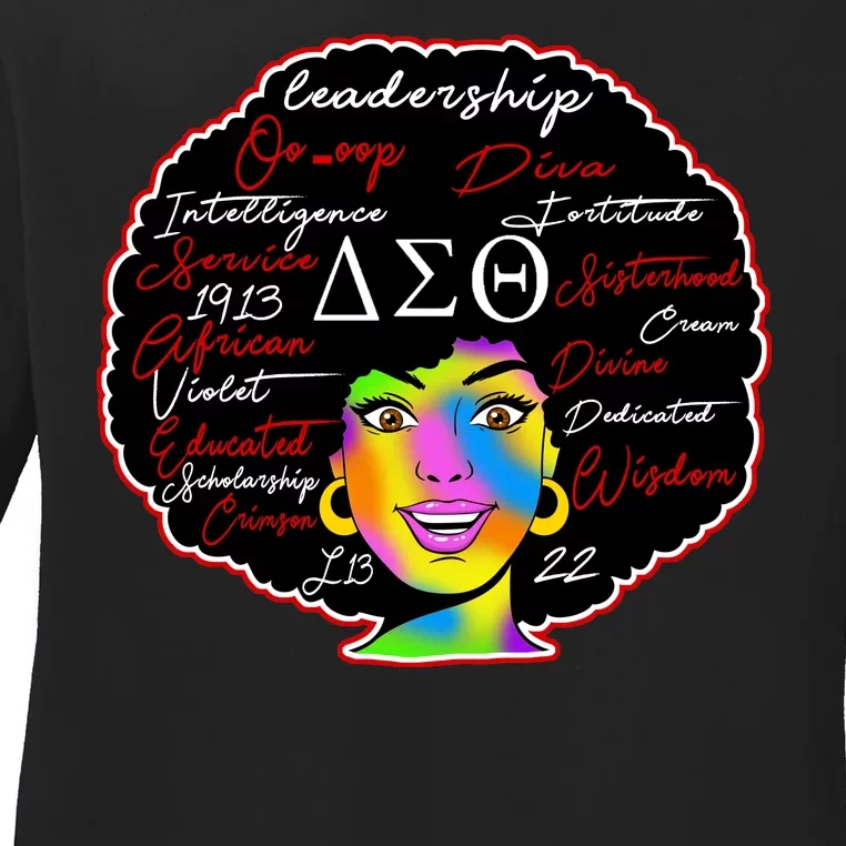 Delta Sorority Sigma Theta Paraphernal Ladies Long Sleeve Shirt