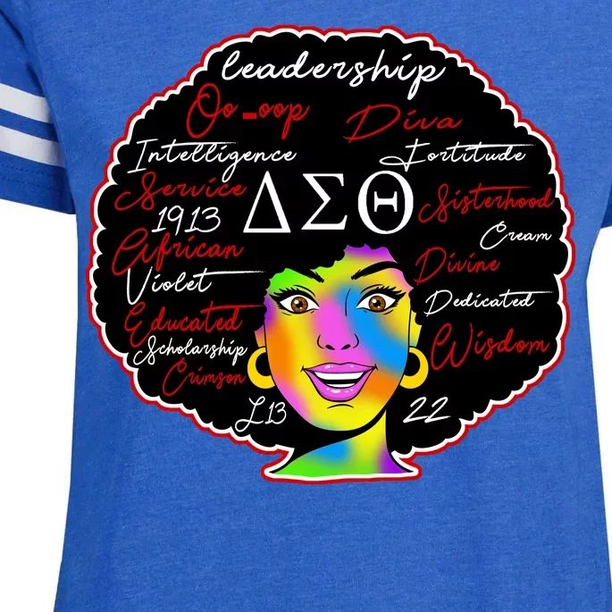 Delta Sorority Sigma Theta Paraphernal Enza Ladies Jersey Football T-Shirt