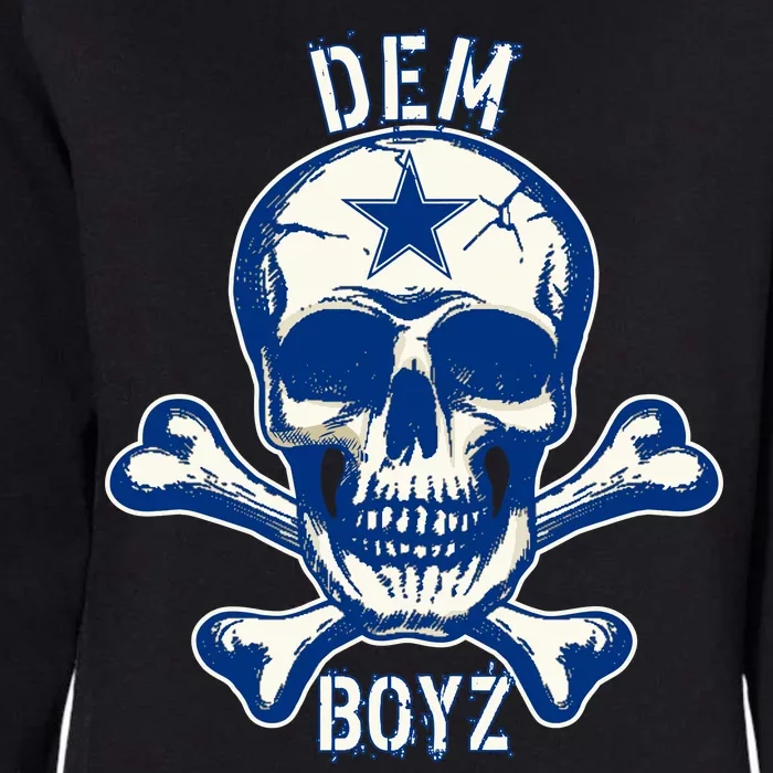 DEM BOYZ Dallas Skull Crossbones Star Texas Fan Pride Womens California Wash Sweatshirt