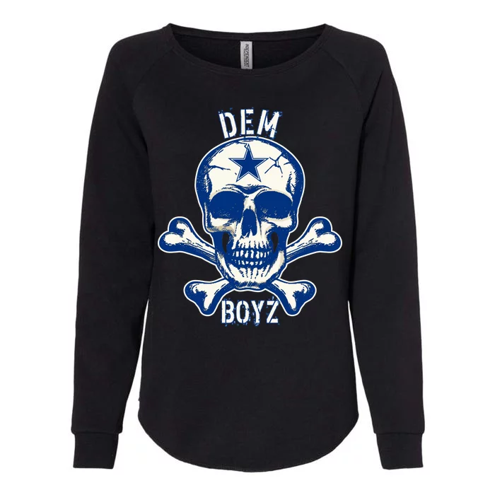 DEM BOYZ Dallas Skull Crossbones Star Texas Fan Pride Womens California Wash Sweatshirt