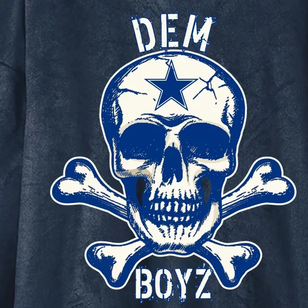 DEM BOYZ Dallas Skull Crossbones Star Texas Fan Pride Hooded Wearable Blanket