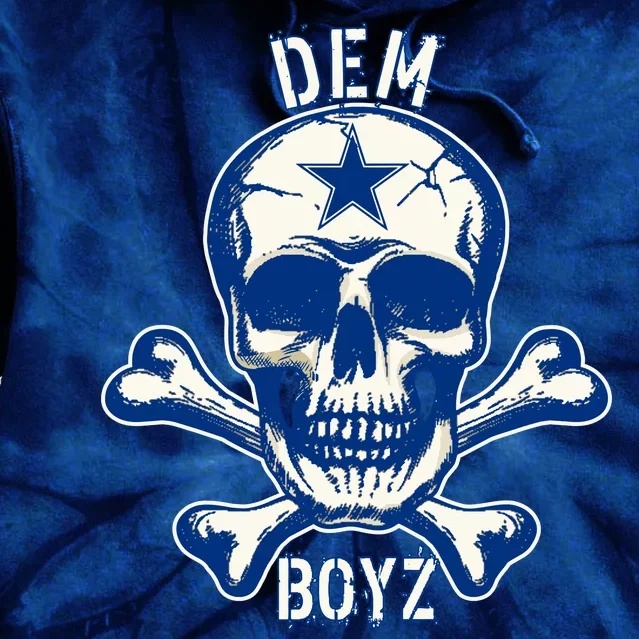 DEM BOYZ Dallas Skull Crossbones Star Texas Fan Pride Tie Dye Hoodie