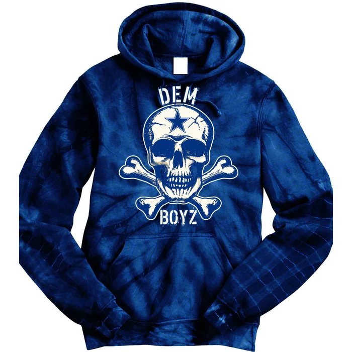 DEM BOYZ Dallas Skull Crossbones Star Texas Fan Pride Tie Dye Hoodie