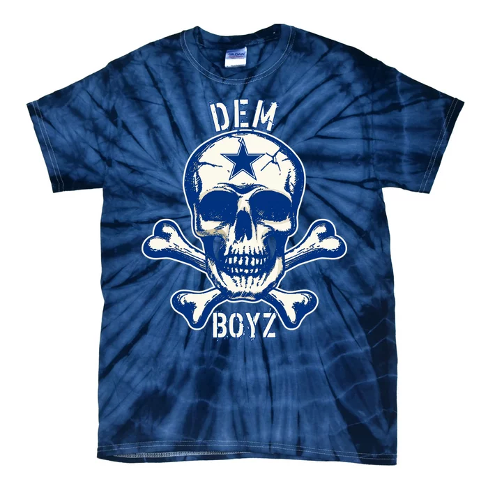 DEM BOYZ Dallas Skull Crossbones Star Texas Fan Pride Tie-Dye T-Shirt