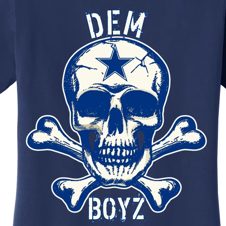 DEM BOYZ Dallas Skull Crossbones Star Texas Fan Pride Women's T-Shirt