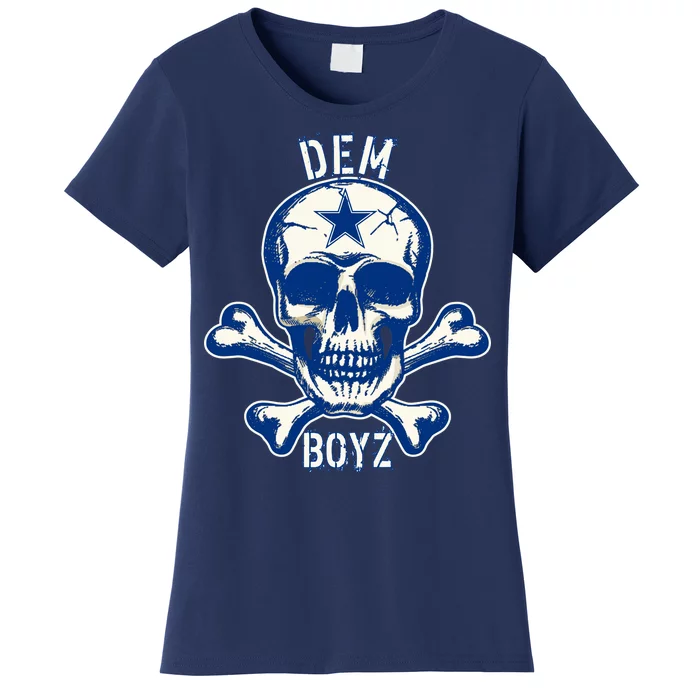 DEM BOYZ Dallas Skull Crossbones Star Texas Fan Pride Women's T-Shirt