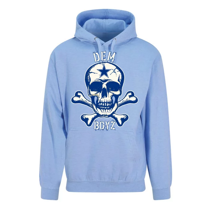 DEM BOYZ Dallas Skull Crossbones Star Texas Fan Pride Unisex Surf Hoodie