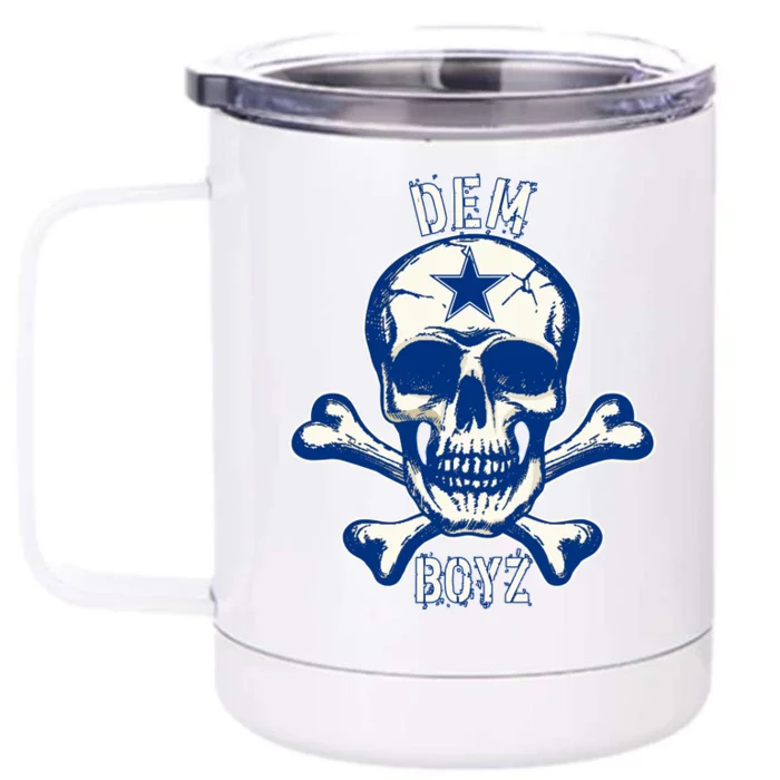 DEM BOYZ Dallas Skull Crossbones Star Texas Fan Pride Front & Back 12oz Stainless Steel Tumbler Cup