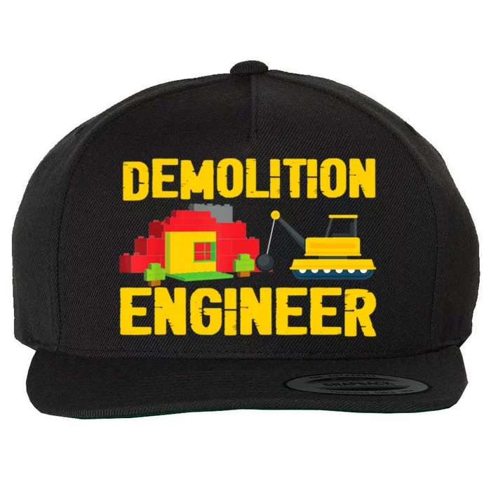 Demolition Engineer Master Builder Building Blocks Bricks Wool Snapback Cap