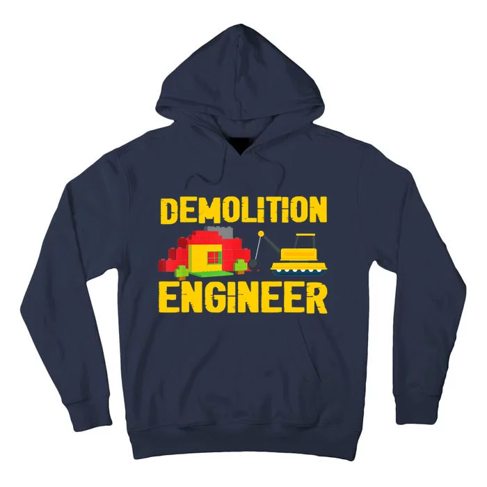 Demolition Engineer Master Builder Building Blocks Bricks Tall Hoodie