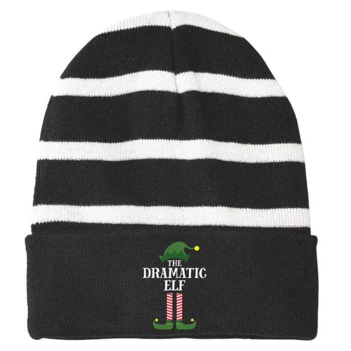 Dramatic Elf Matching Family Group Christmas Party Striped Beanie with Solid Band