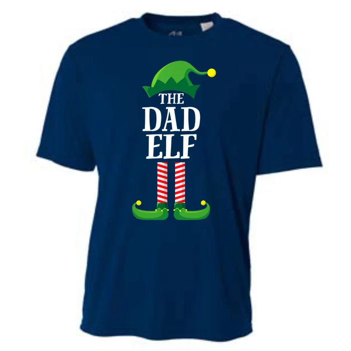 Dad Elf Matching Family Group Christmas Cooling Performance Crew T-Shirt