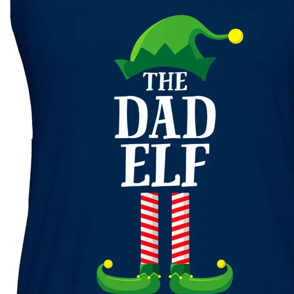 Dad Elf Matching Family Group Christmas Ladies Essential Flowy Tank