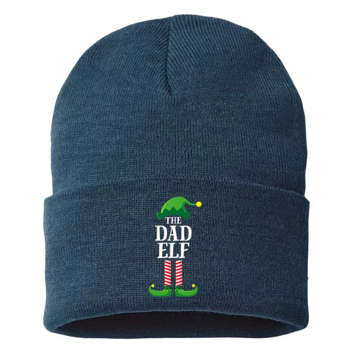 Dad Elf Matching Family Group Christmas Sustainable Knit Beanie