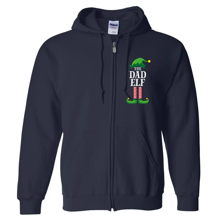 Dad Elf Matching Family Group Christmas Full Zip Hoodie