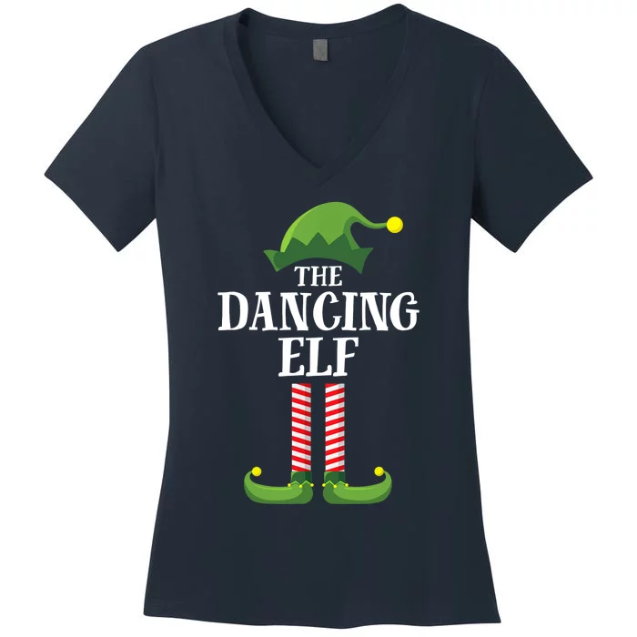 Dancing Elf Matching Family Group Christmas Party Women's V-Neck T-Shirt