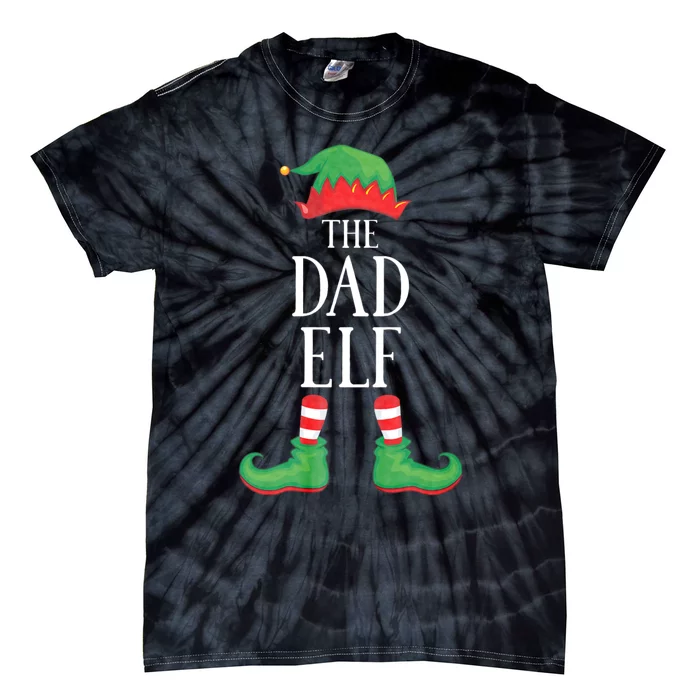 Dad Elf Matching Group Xmas Funny Family Christmas Tie-Dye T-Shirt