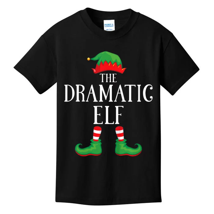 Dramatic Elf Matching Group Xmas Funny Family Christmas Kids T-Shirt