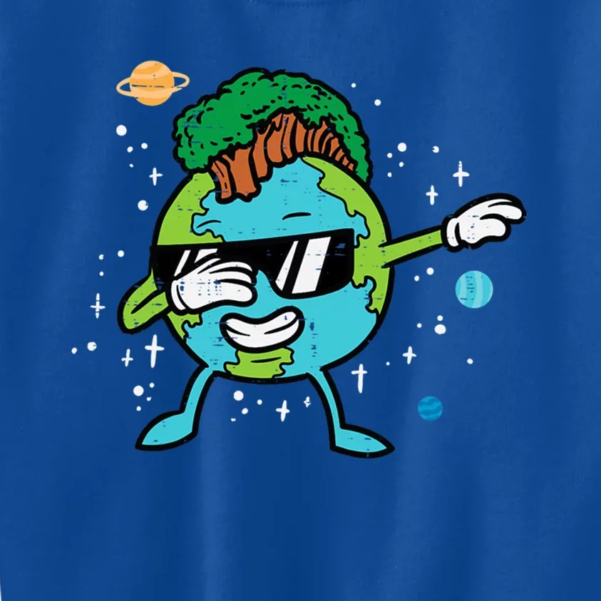 Dabbing Earth Mohawk Trees Earth Day Dance Gift Kids Sweatshirt