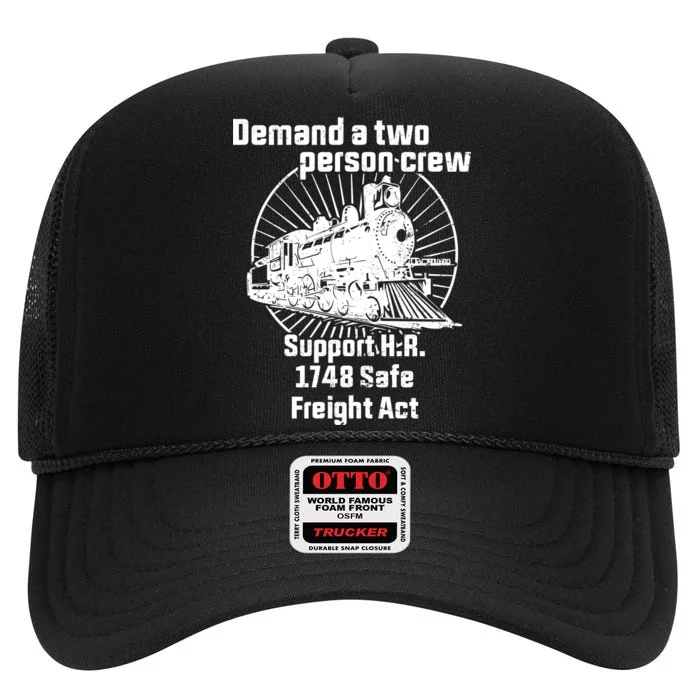 Demand A Two Person Crew Trains High Crown Mesh Trucker Hat