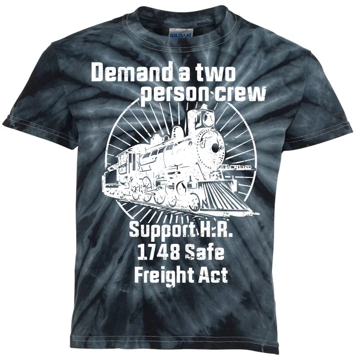 Demand A Two Person Crew Trains Kids Tie-Dye T-Shirt