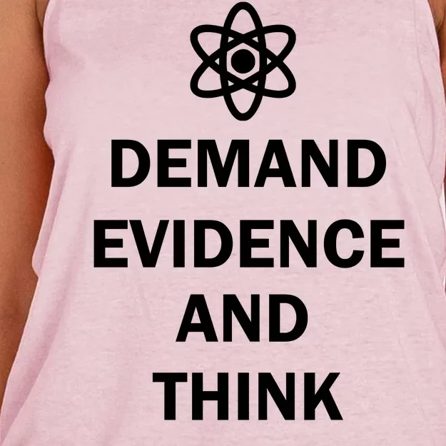 Demand Evidence And Think Critically Women's Knotted Racerback Tank