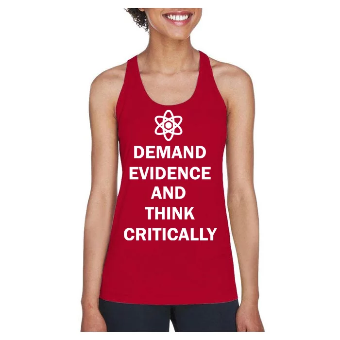 Demand Evidence And Think Critically Women's Racerback Tank